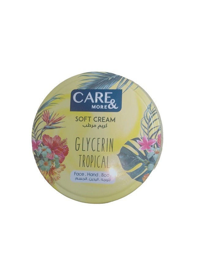 Care & More - Soft Cream Glycerin Tropical For Hand & Body 75ml - Image 1