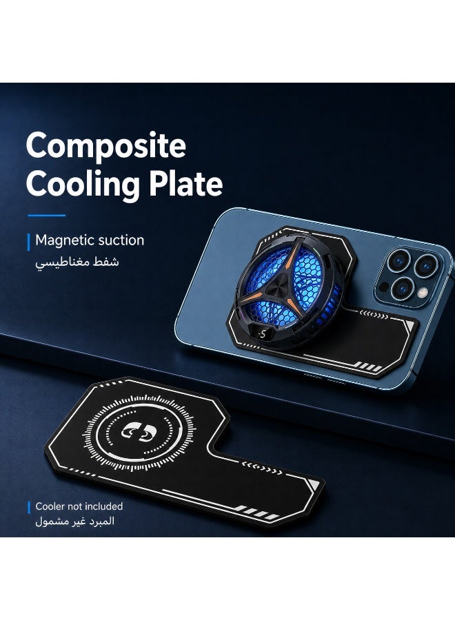 SIGood Phone Cooling Plate Heat Sink Pad Thermal Expansion Sheet for Game Cooler Compatible with Mobile Phone Magnetic Back Clip Radiators Black for Daily Use Gaming Accessories - Image 2