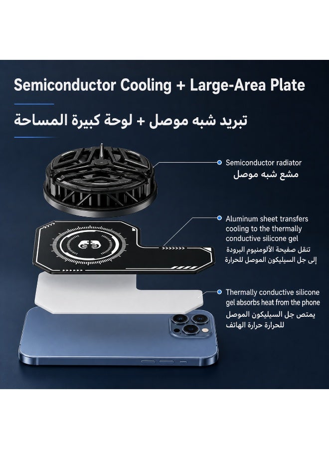 SIGood Phone Cooling Plate Heat Sink Pad Thermal Expansion Sheet for Game Cooler Compatible with Mobile Phone Magnetic Back Clip Radiators Black for Daily Use Gaming Accessories - Image 5