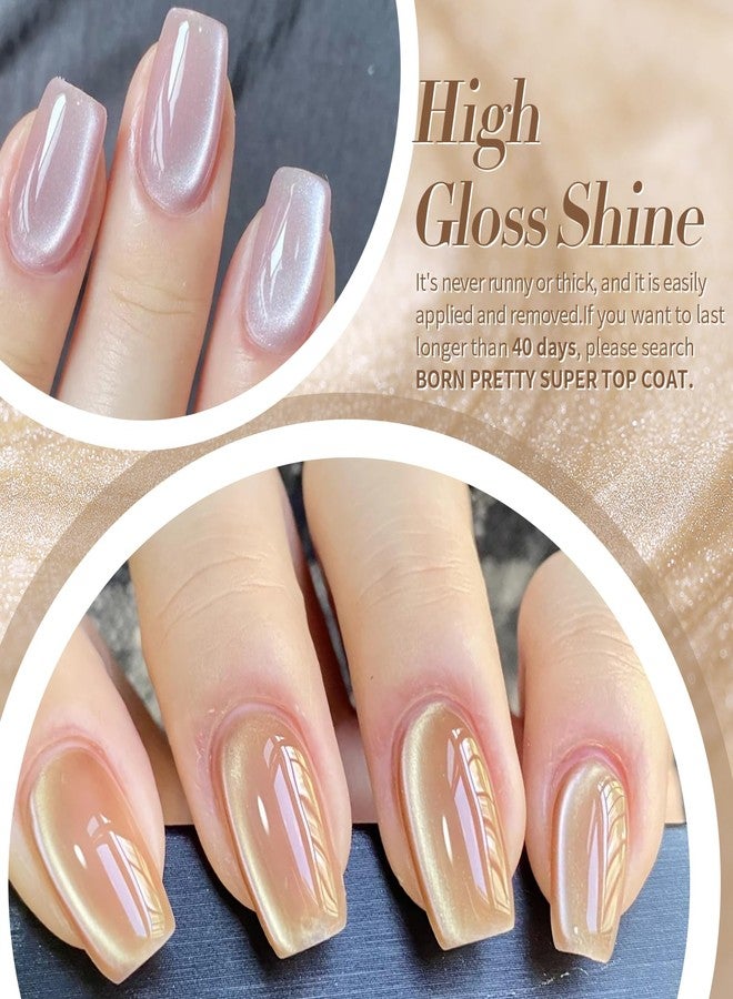 Born Pretty Cat Magnetic Eye Gel Nail Polish Cat Magnetic Shimmer Glitter Holographic Nail Polish Autumn Winter Moonlight Nude Brown Pink Purple 7ML 6PCS - Image 5