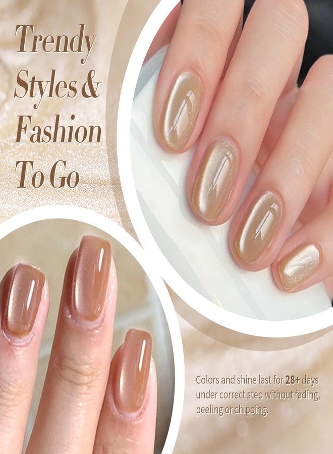 Born Pretty Cat Magnetic Eye Gel Nail Polish Cat Magnetic Shimmer Glitter Holographic Nail Polish Autumn Winter Moonlight Nude Brown Pink Purple 7ML 6PCS - Image 4