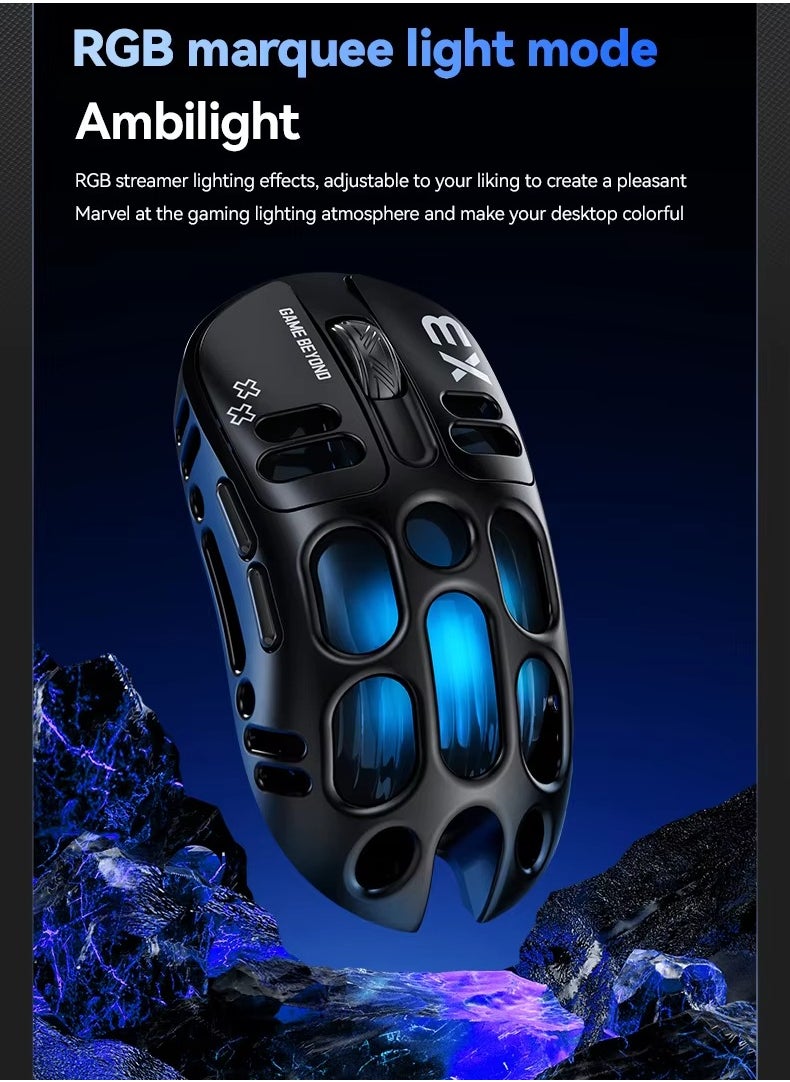 T-WOLF X3 Wireless Wired Triple Mode Gaming Mouse RGB for PC Laptop  - Image 5