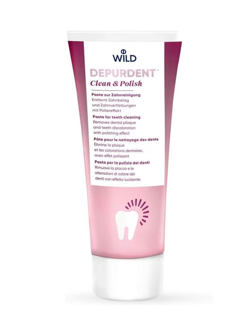 WILD Depurdent Clean & Polish Paste 75ml for teeth cleaning, removes dental plaque and teeth discoloration with polishing effect - Image 4