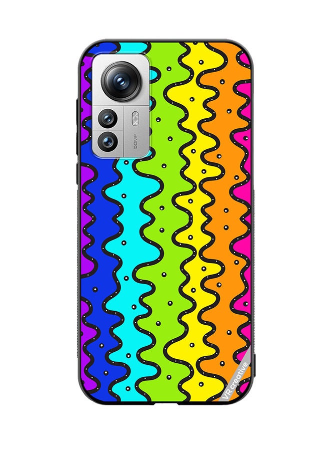 VR CREATIVE Protective Case Cover For Xiaomi 12 Pro Color Strip Design Multicolour - Image 1