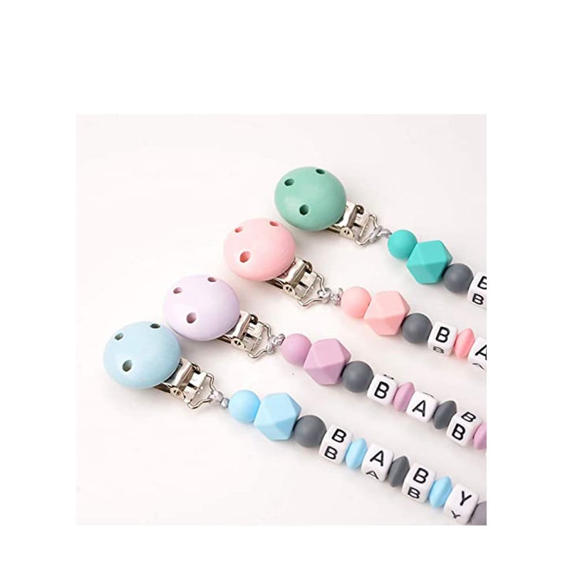 SOLARAE Silicone Pacifier Clip, Teether Holder Teething Beads Universal Fits All Baby Teething Toys for Boys and Girls - Image 4
