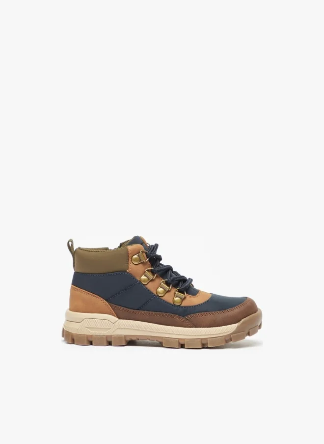 JUNIORS Textured High Cut Boots with Zip Closure