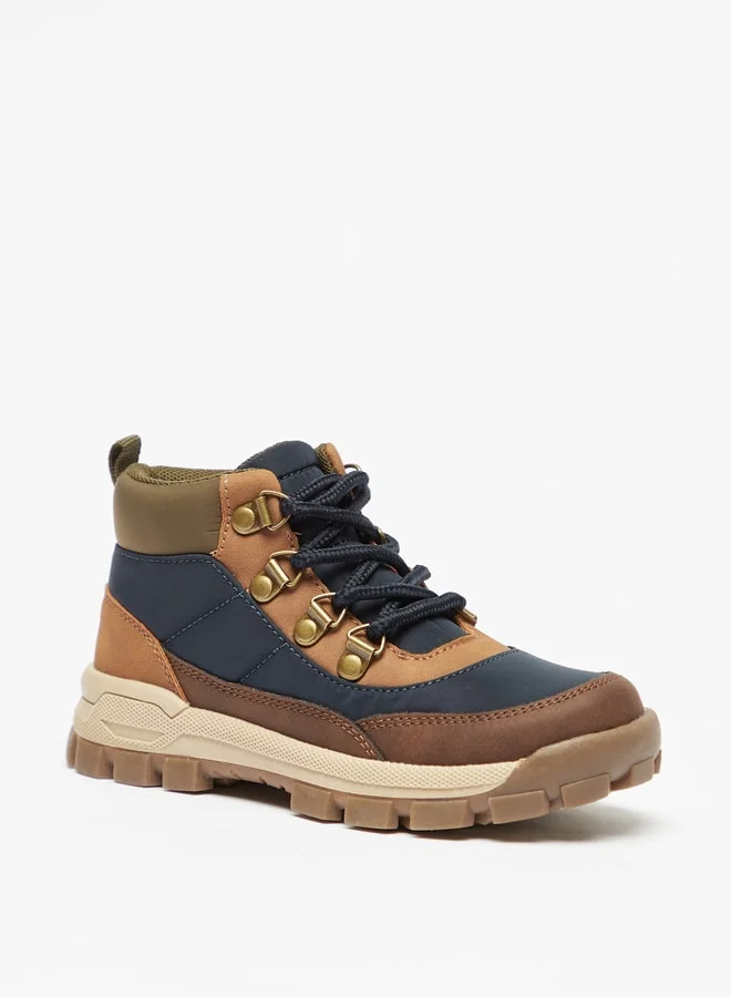 JUNIORS Textured High Cut Boots with Zip Closure