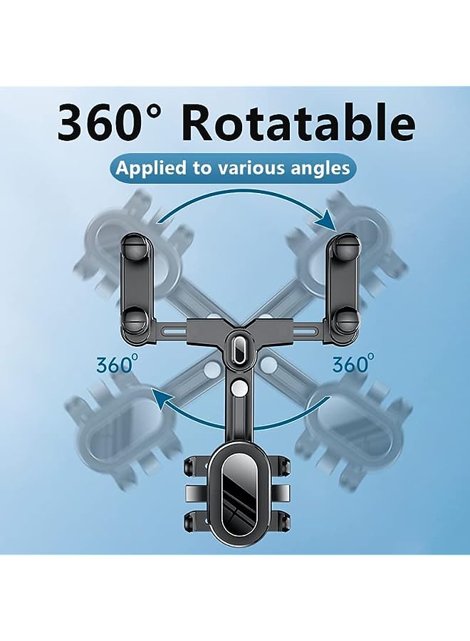 Excefore View Mirror Phone Holder for Car 360° Rotatable and Retractable Car Phone Holder Universal Car Phone Holder Mount, Cell Phone Holder Car for iPhone 11 12 13 14 Pro Max Samsung All Phone - Image 4