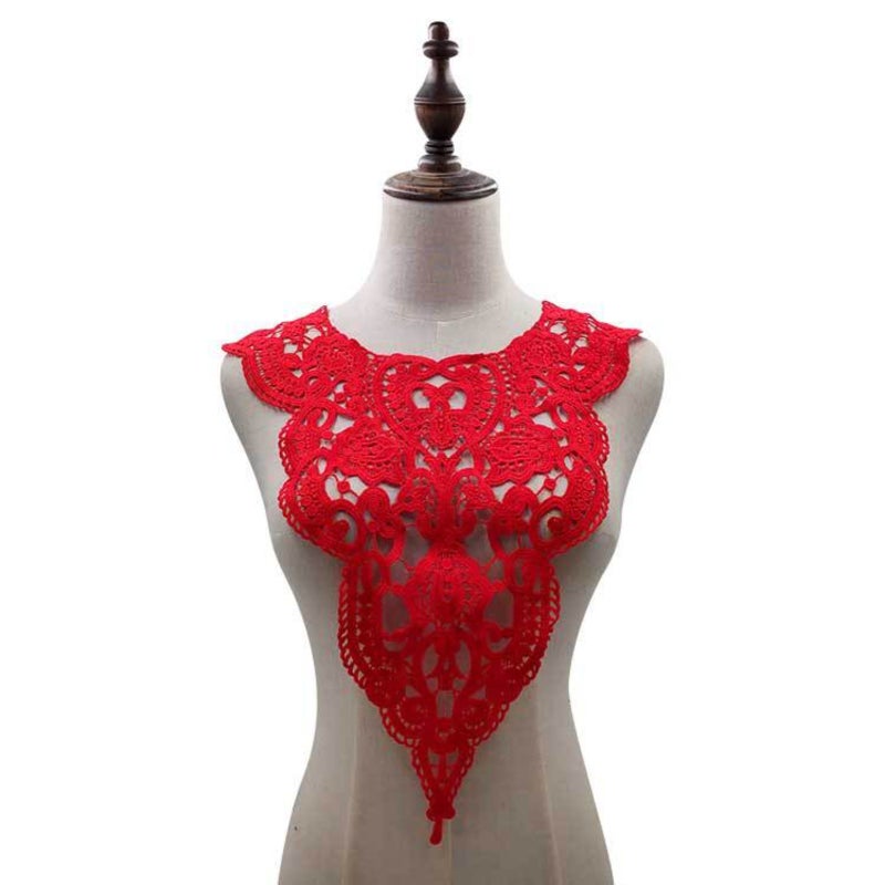Lace Bloom Detachable Collar Milk Silk Embroidered Floral Applique - Image 1
