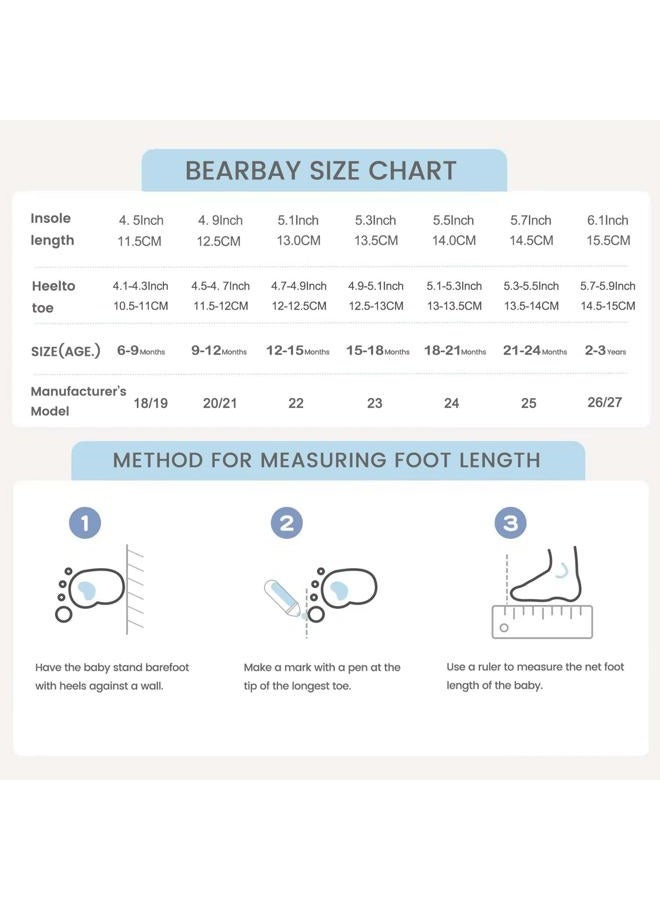 Bearbay Baby Sock Shoes Baby Walking Shoes Infant Non-Slip Breathable Slippers with Soft Rubber Sole Baby Boys Girls Sneakers, Af-39 Off White, 12-18 Months - Image 4