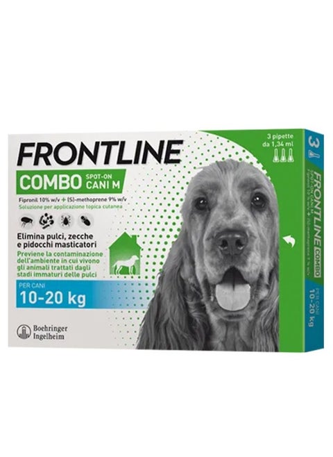 Frontline Flea & Tick Spot On Combo for Medium Dogs | 3 Pipettes
