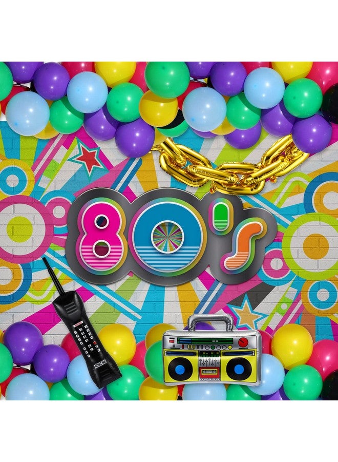 Vinsot 90S 80S Theme Party Balloons Backdrop Decorations Inlcude Inflatable Boom Box Inflatable Retro Mobile Phone Gold Chain Balloons 90S Balloon Garland Kit For Back To 90S 80S Party For Birthday Decor - Image 5
