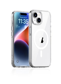 Magnetic Case for iPhone 15 Plus Compatible with MagSafe Wireless Charging, Shockproof Phone Bumper Cover Oil-Proof Non-Yellowing Anti-Scratch Clear Back