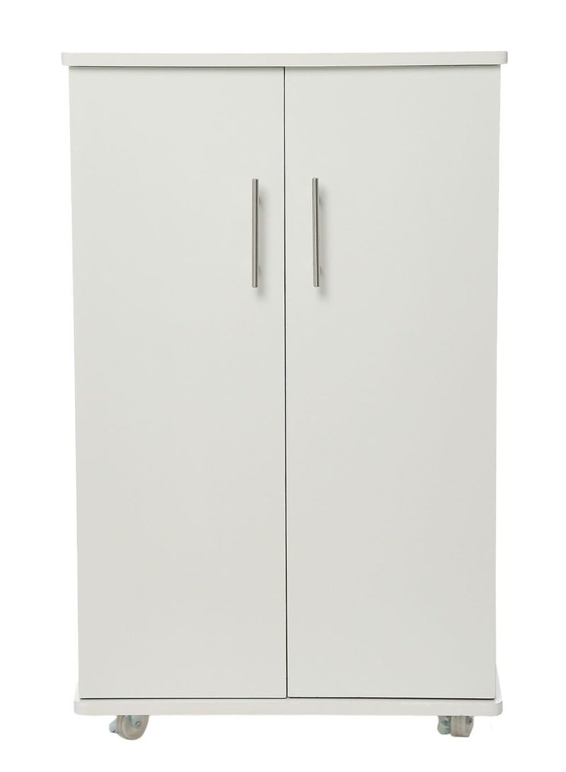 AFT Modern Shoe Cabinet With 2 Doors - Durable Mdf Design Elegant Mdf Shoe Cabinet: Dual Doors And Organized Shelves Mdf Shoe Cabinet With 2 Doors - Stylish Storage Solution Perfect For Any Entryway, Living Room, Dining Room Or Bedrooms. Space-saving Design, Organize Your Footwear Effortlessly - White Arfan - Image 5