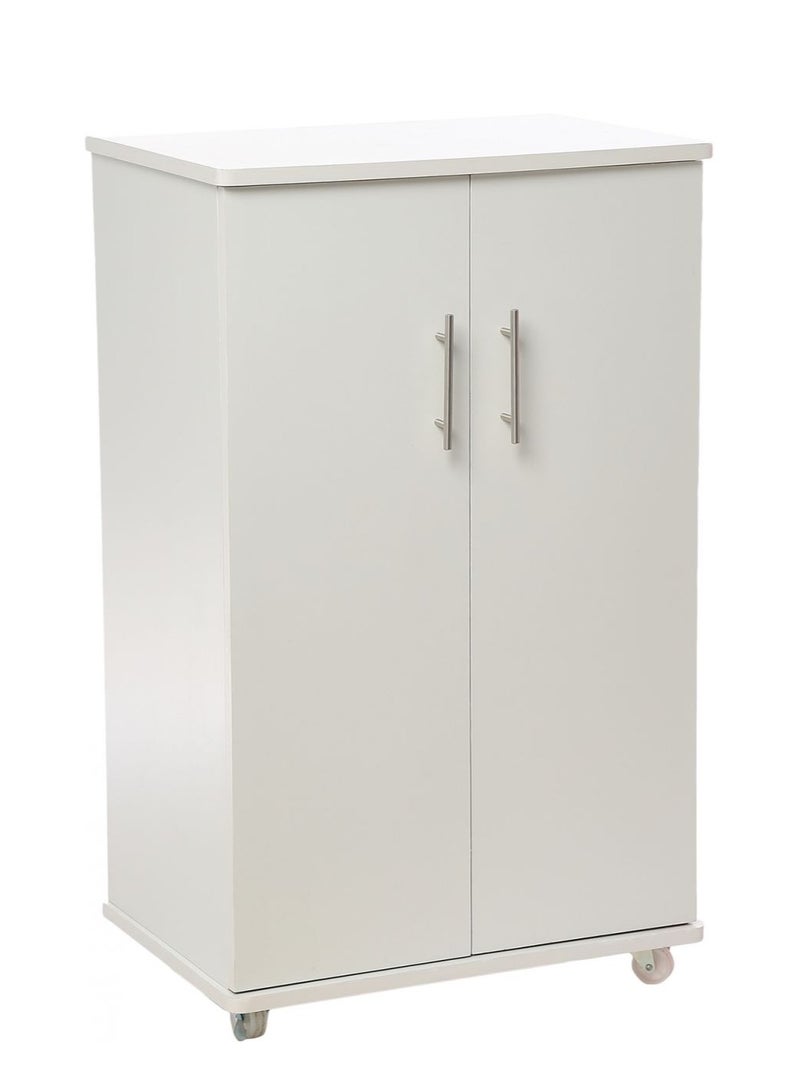 AFT Modern Shoe Cabinet With 2 Doors - Durable Mdf Design Elegant Mdf Shoe Cabinet: Dual Doors And Organized Shelves Mdf Shoe Cabinet With 2 Doors - Stylish Storage Solution Perfect For Any Entryway, Living Room, Dining Room Or Bedrooms. Space-saving Design, Organize Your Footwear Effortlessly - White Arfan - Image 4