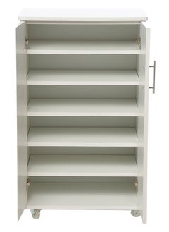 AFT Modern Shoe Cabinet With 2 Doors - Durable Mdf Design Elegant Mdf Shoe Cabinet: Dual Doors And Organized Shelves Mdf Shoe Cabinet With 2 Doors - Stylish Storage Solution Perfect For Any Entryway, Living Room, Dining Room Or Bedrooms. Space-saving Design, Organize Your Footwear Effortlessly - White Arfan  - Image 5