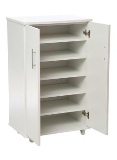 AFT Modern Shoe Cabinet With 2 Doors - Durable Mdf Design Elegant Mdf Shoe Cabinet: Dual Doors And Organized Shelves Mdf Shoe Cabinet With 2 Doors - Stylish Storage Solution Perfect For Any Entryway, Living Room, Dining Room Or Bedrooms. Space-saving Design, Organize Your Footwear Effortlessly - White Arfan  - Image 4
