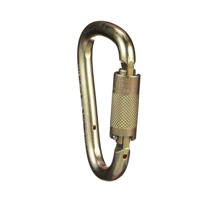 MSA 10089207 Carabiner - Gate Opening: 1"" (25mm), Length: 4.803"", Lock Type: Auto-Locking With Pin, Material: Steel, Color: Bare Aluminum, Shape: Asymmetric D-Shape, Durable - Image 3