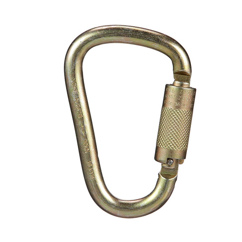 MSA 10089207 Carabiner - Gate Opening: 1"" (25mm), Length: 4.803"", Lock Type: Auto-Locking With Pin, Material: Steel, Color: Bare Aluminum, Shape: Asymmetric D-Shape, Durable - Image 1