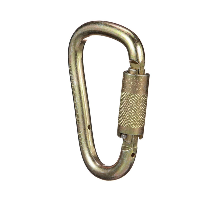 MSA 10089207 Carabiner - Gate Opening: 1"" (25mm), Length: 4.803"", Lock Type: Auto-Locking With Pin, Material: Steel, Color: Bare Aluminum, Shape: Asymmetric D-Shape, Durable - Image 2