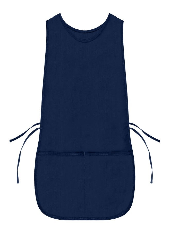 DALIX Cobbler Apron 2 Pockets Smock Chef 28.5" x 18.5" Poly Cotton Navy Blue - Image 1