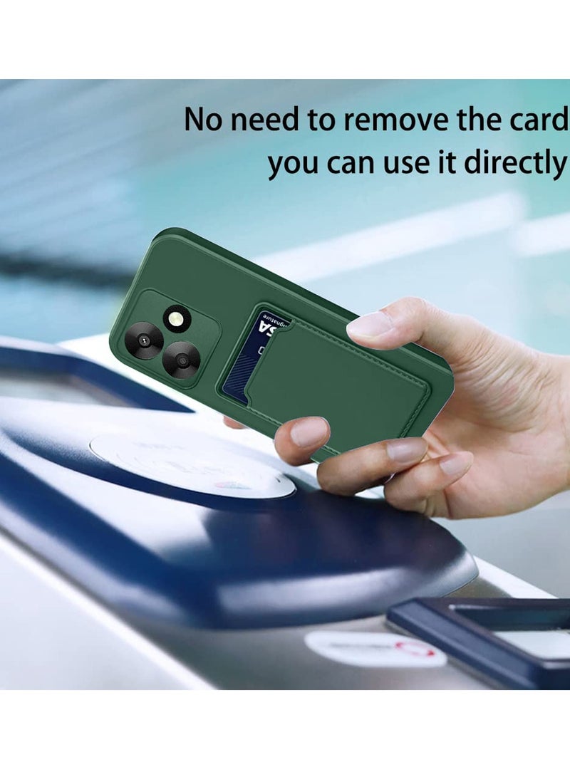 دبليو تيك غطاء سيليكون TPU مع حامل بطاقة لهاتف شاومي ريدمي 13 4G / 5G 2024 أخضر غامق - Image 3