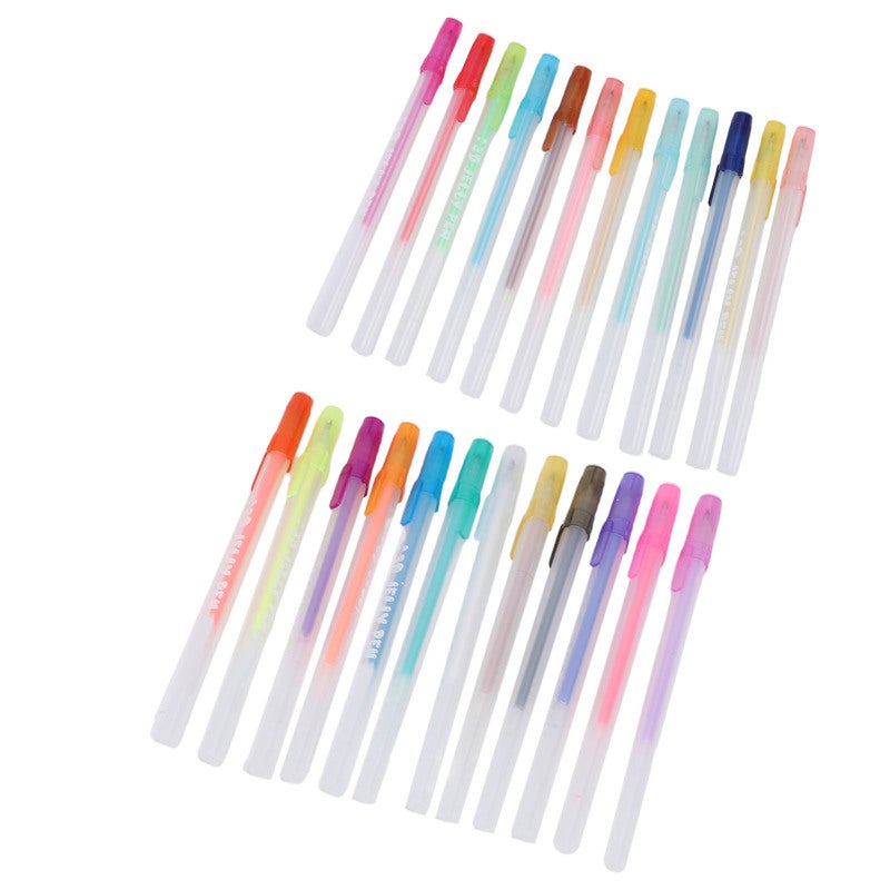 Gel Pen Set: 24 Colors 1.0mm Fine Tip Vibrant Gloss Gel Ink Pen - Smudge-Free Quick-Dry Cap Design Multi-Surface Pen for Home School On-The-Go Art Crafting - Image 2