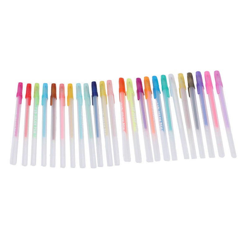 Gel Pen Set: 24 Colors 1.0mm Fine Tip Vibrant Gloss Gel Ink Pen - Smudge-Free Quick-Dry Cap Design Multi-Surface Pen for Home School On-The-Go Art Crafting - Image 4