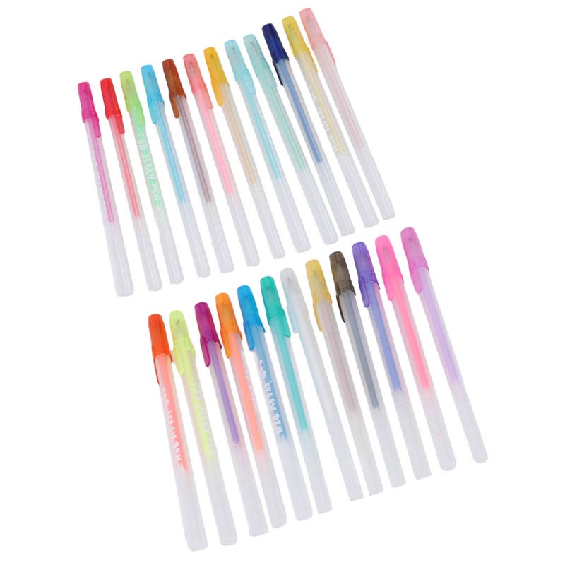 Gel Pen Set: 24 Colors 1.0mm Fine Tip Vibrant Gloss Gel Ink Pen - Smudge-Free Quick-Dry Cap Design Multi-Surface Pen for Home School On-The-Go Art Crafting - Image 3