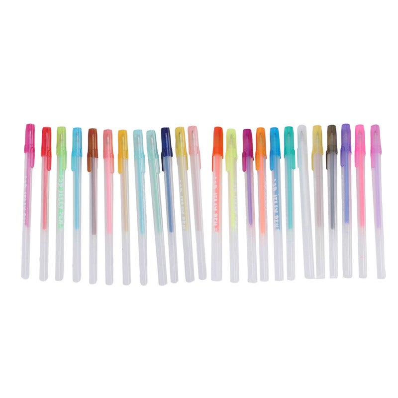 Gel Pen Set: 24 Colors 1.0mm Fine Tip Vibrant Gloss Gel Ink Pen - Smudge-Free Quick-Dry Cap Design Multi-Surface Pen for Home School On-The-Go Art Crafting - Image 1