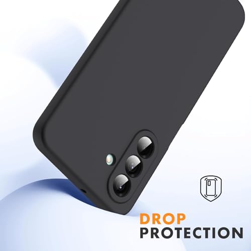 DIZORO Microfiber Candy Case for Samsung A17 5G Smooth Touch Cushion Liquid Soft Silicone Gel Rubber Phone Cases Non-Slip Full Body Protective Shockproof Back Cover -Black - Image 3