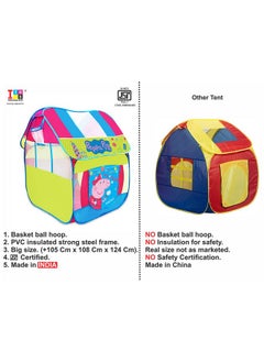 IToys Itoys Peppa Pig Foldable Playhouse Tent For Kids- Big Pop-Up theme theme Play Tent For Toddler And Baby, Fill With Plastic Balls (Balls Not Included) (Peppa Pig Big Pop Up Tent, Multicolour)  - Image 5