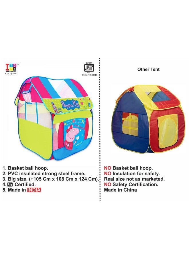 Itoys Peppa Pig Foldable Playhouse Tent For Kids- Big Pop-Up theme theme Play Tent For Toddler And Baby, Fill With Plastic Balls (Balls Not Included) (Peppa Pig Big Pop Up Tent, Multicolour) - Image 5