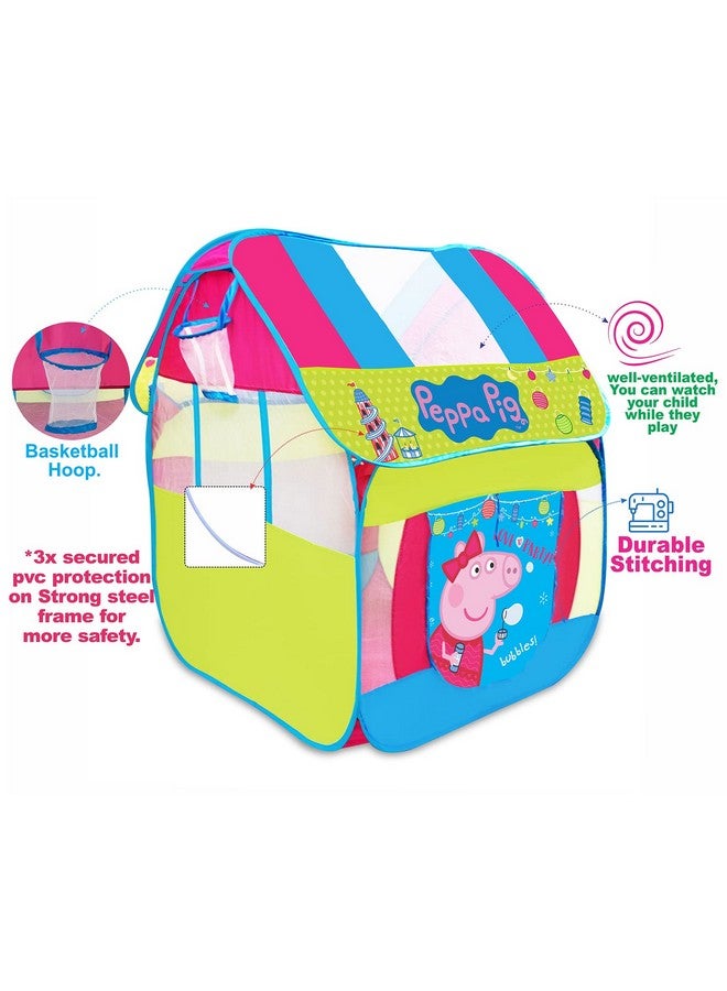 Itoys Peppa Pig Foldable Playhouse Tent For Kids- Big Pop-Up theme theme Play Tent For Toddler And Baby, Fill With Plastic Balls (Balls Not Included) (Peppa Pig Big Pop Up Tent, Multicolour) - Image 3