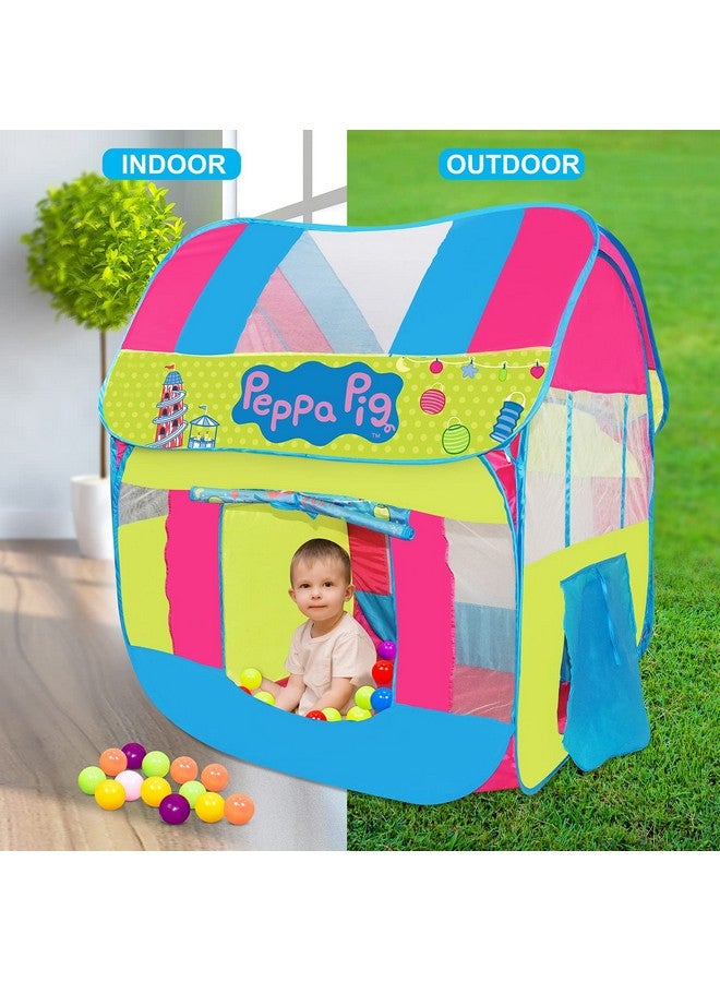 Itoys Peppa Pig Foldable Playhouse Tent For Kids- Big Pop-Up theme theme Play Tent For Toddler And Baby, Fill With Plastic Balls (Balls Not Included) (Peppa Pig Big Pop Up Tent, Multicolour) - Image 2