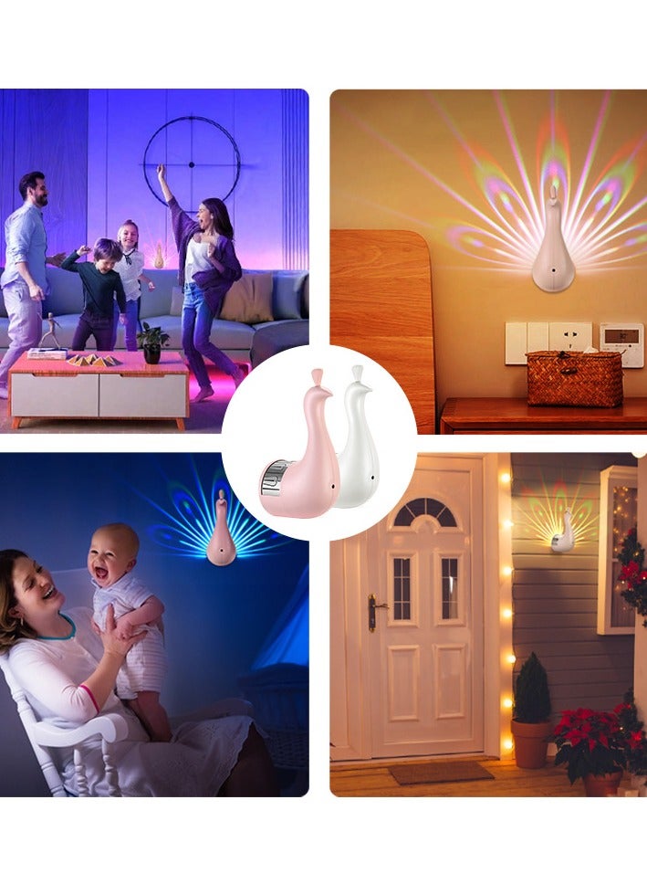 مصباح حائطي LED، مصباح الإسقاط للطاووس مع جهاز التحكم عن بعد، ديكور المنزل، أجواء رومانسية، مصباح ليلي خلفي للرواق الملون. - Image 4