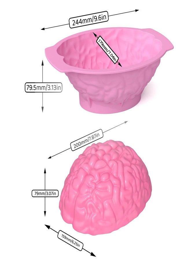 Apiocmy Halloween Silicone Molds - Brain Jello Mold with Support Base, 3D Realistic Silicone Human Brain Gelatin Mold Deep Halloween Baking Pan for Halloween Cakes, Breakable Chocolate, Jelly or Pudding - Image 2