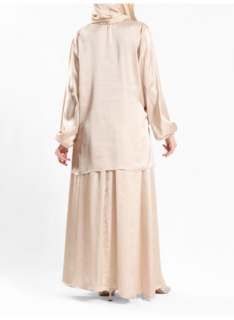 ايمالينا فاشون Modest Satin Skirt - Image 3