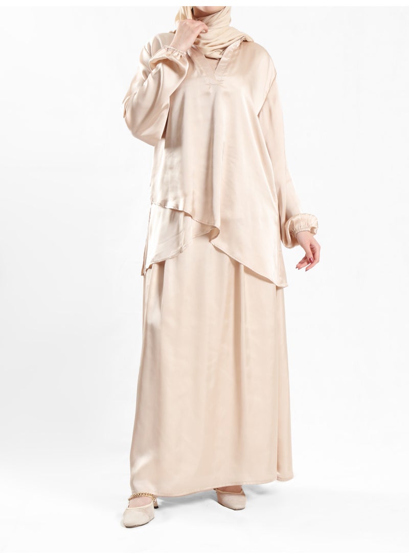 ايمالينا فاشون Modest Satin Skirt - Image 1