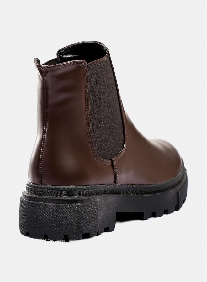 XO Style Leather Ankle Boot -  Brown - Image 3