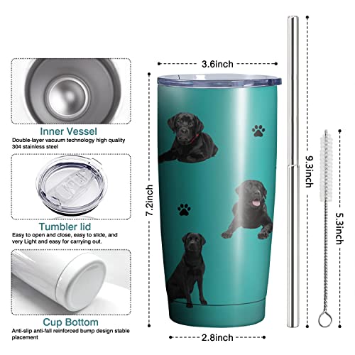 Subvise Labrador Retriever Dog Tumbler Stainless Steel Insulated Travel Coffee Cups with Lid and Straw,Ideal Memorial Gift for Dog Dad/Mom,20oz - Image 5