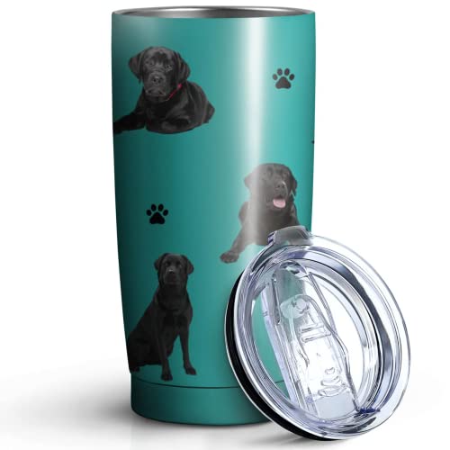 Subvise Labrador Retriever Dog Tumbler Stainless Steel Insulated Travel Coffee Cups with Lid and Straw,Ideal Memorial Gift for Dog Dad/Mom,20oz - Image 1