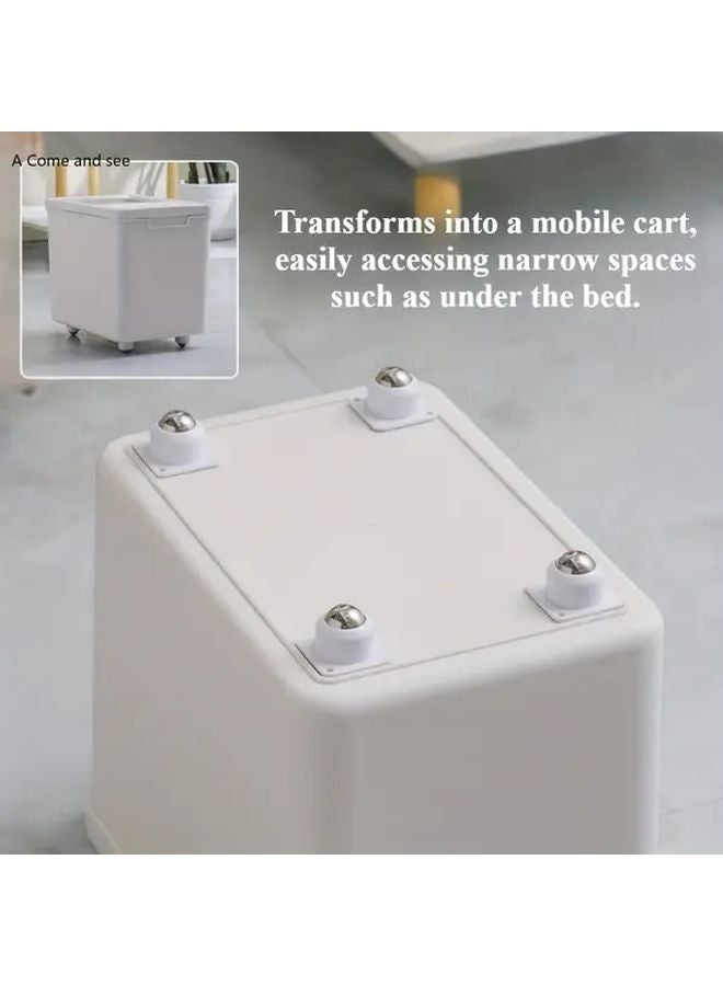 4 Pack White Self Adhesive 360 Rotating Wheels Heavy Duty Stainless Steel Nylon Desktop - Image 2