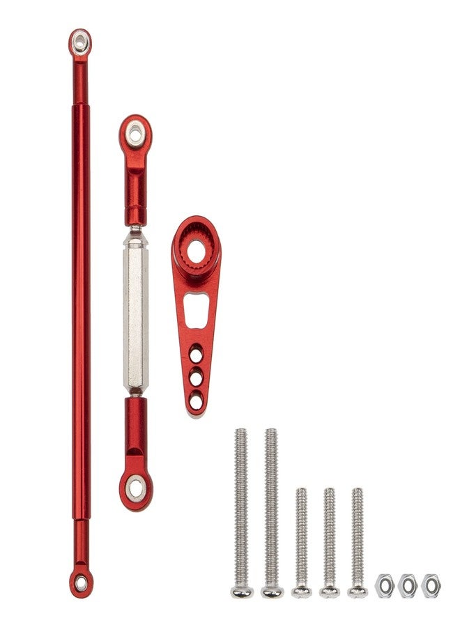 Vgoohobby Steering Linkage Servo Link Pull Rod Turnbuckle with Servo Arm Horn Compatible with MN Model MN86S MN86 MN86KS MN86K MN G500 1/12 RC Car (Red) - Image 1
