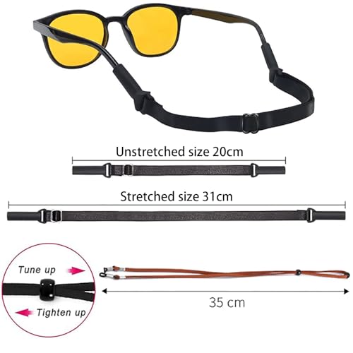 Anzailala Adjustable Eyeglass Strap with Eyeglass Ear Grip Sunglass Strap Anti-slip Eyewear String Holder Sports Sunglasses Chain with Ear Hook for Women Men Glasses Sunglasses - Image 3