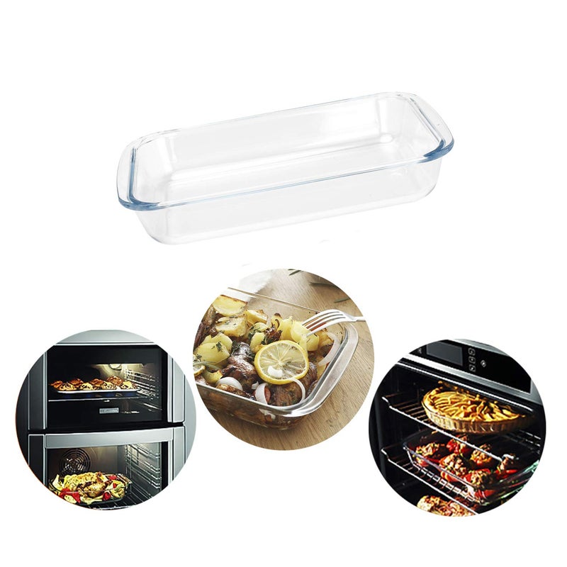 FOYO Basics Tempered Glass Baking Dish, 1.6 Quart Clear Oblong Dish Set, Casserole Dish Cooking Oven Bake - Image 5