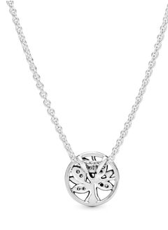 PANDORA PANDORA Jewelry 925 Sterling Silver Genealogy Cubic Zirconia Necklace  - Image 2