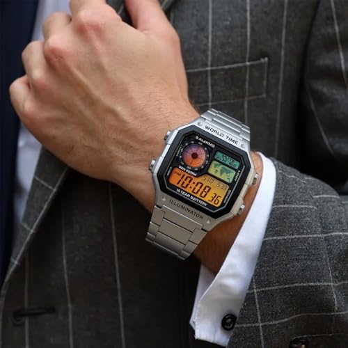 NZELSW 32 Piece Color Gradient Lens Filter Set for Casio AE-1200 Watch, 8 Vibrant High-Clarity Screen Protectors, Custom Display Modification Decal Kit - Image 3