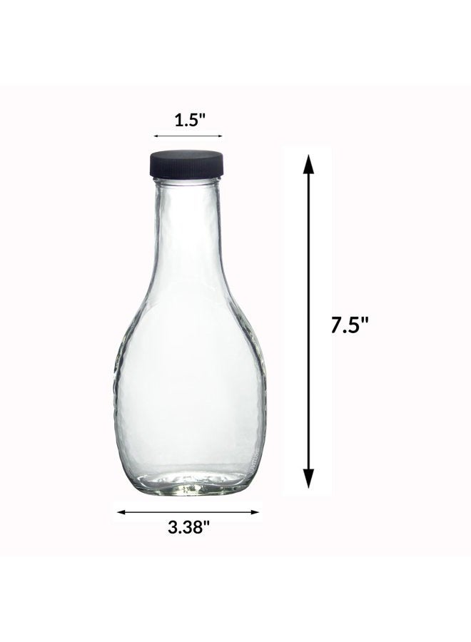 JUVITUS 8 oz Clear Glass Thick Wall Salad Dressing Bottle (2 Pack) + Labels for dressings, sauces, and marinaras - Image 2