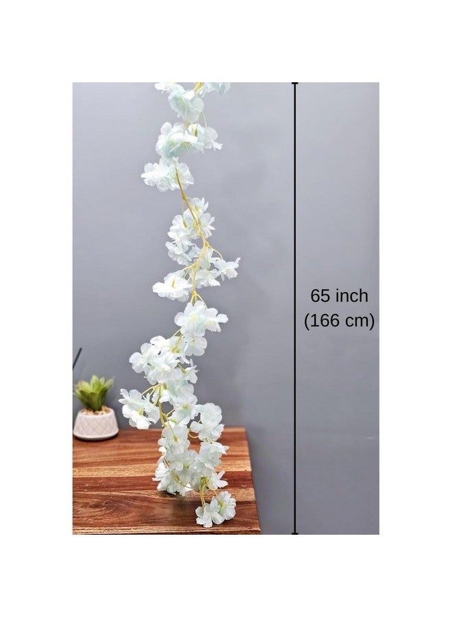 Satyam Kraft SATYAM KRAFT 2 Line Artificial Blossom Rattan Vine Flower line Hanging Flower Decorations - Perfect for Home, Wedding, Festivals, & Special Occasions(Pack of 2)(Peach)  - Image 3